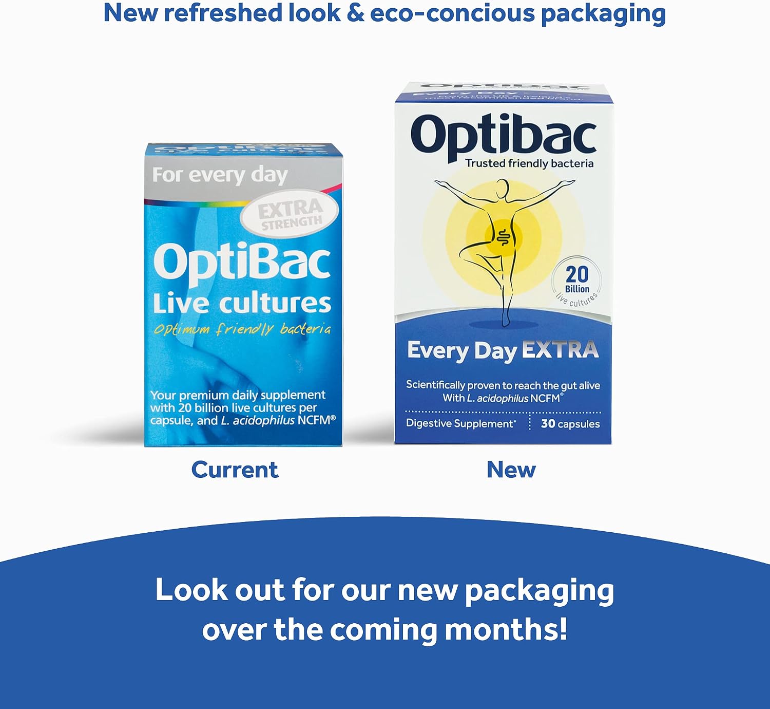 OptiBac Probiotics Every Day Extra 30 Capsules | High-Strength Digestive Probiotics with 20 Billion CFU | Vegan Supplement with Lactobacillus Acidophilus NCFM | for Everyday Digestive Health