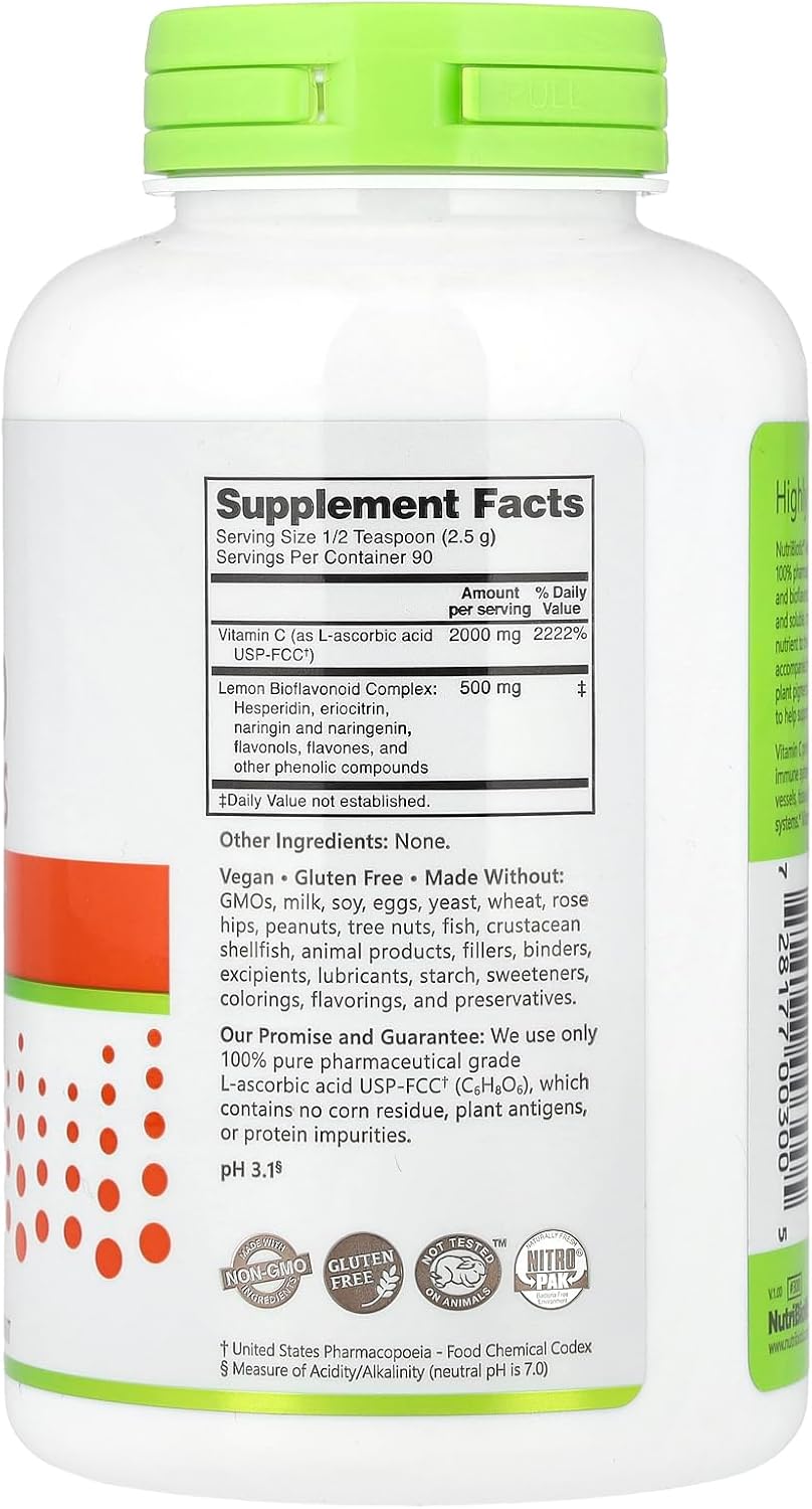 NutriBiotic Ascorbic Acid Powder with Bioflavonoids, 227 g