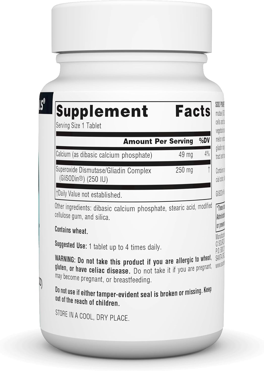 Source Naturals SOD Power - GliSodin Superoxide Dismutase 250 mg - 60 Tablets
