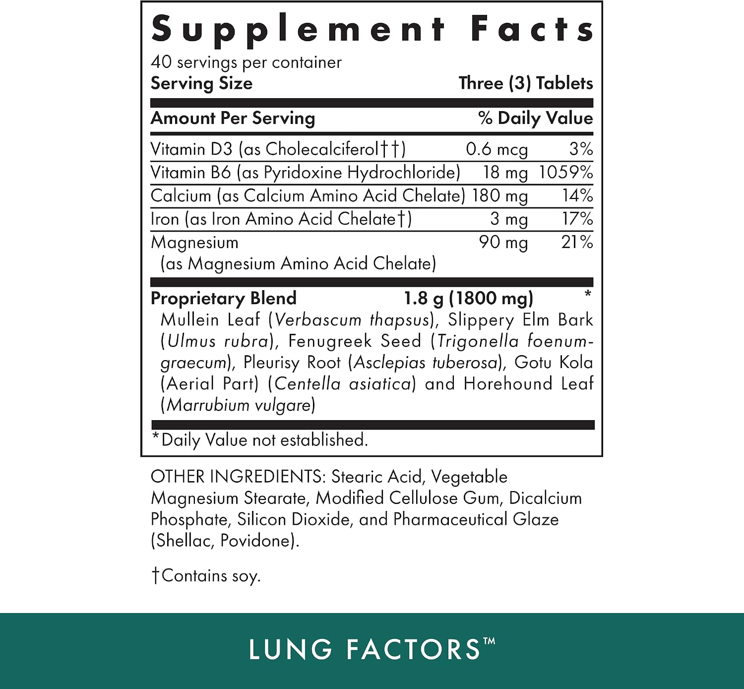 Michael’s Health Naturopathic Programs Lung Factors – 120 Vegetarian Tablets