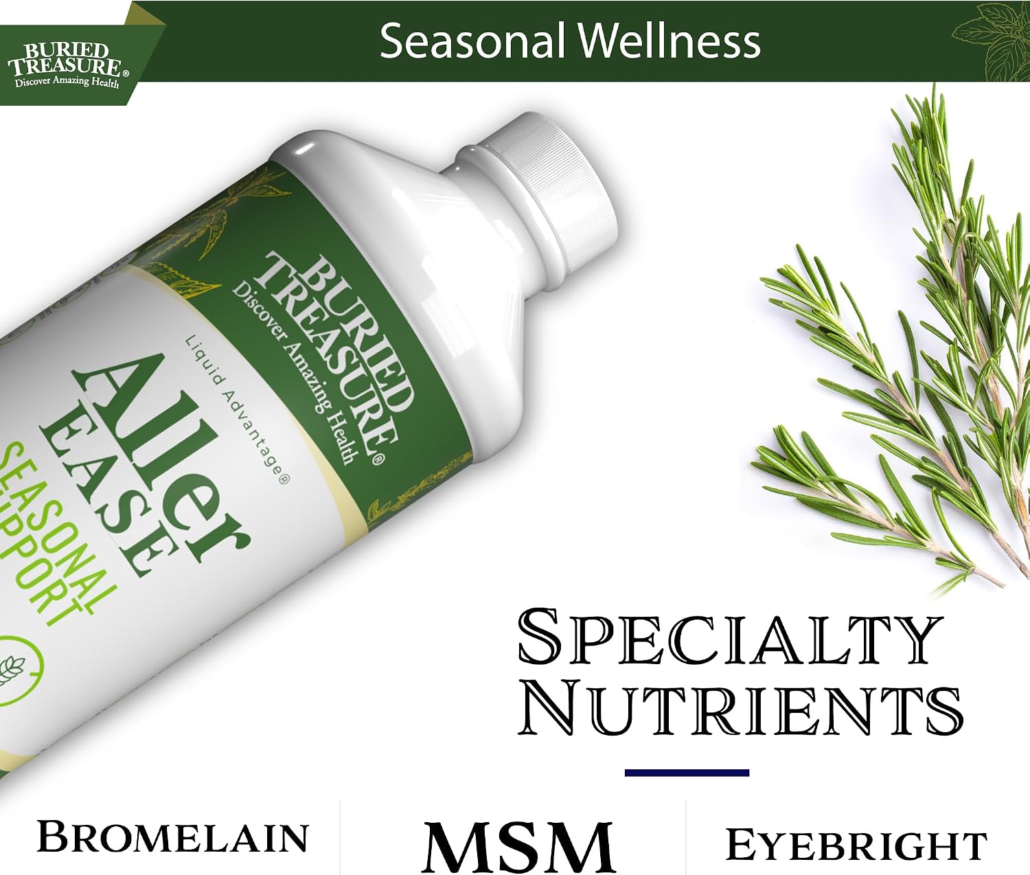 Buried Treasure Aller Ease – 473 mL Liquid Supplement for Immune and Sinus Support