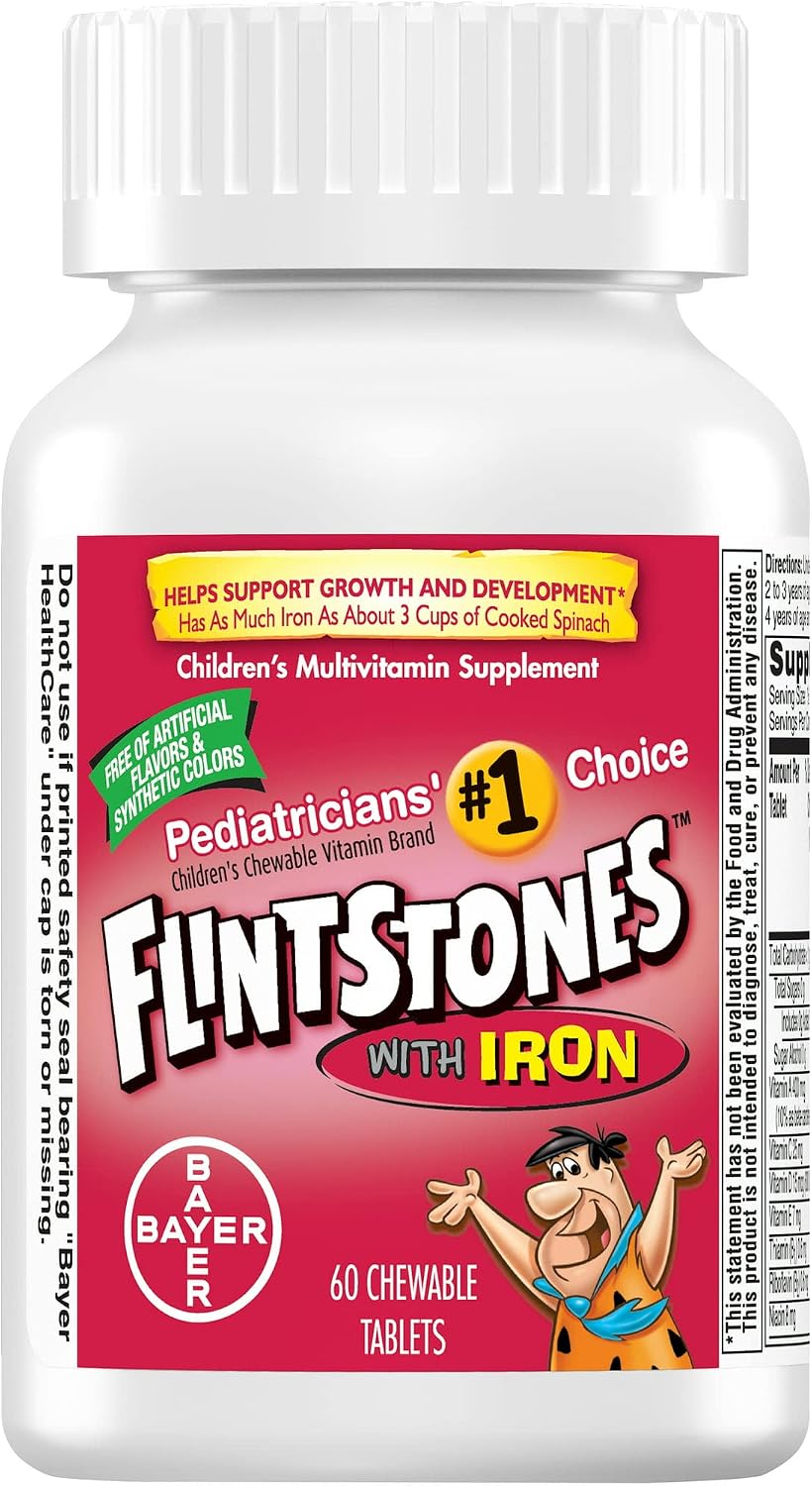 Flintstones Plus Iron Chewable Vitamins – 60ct