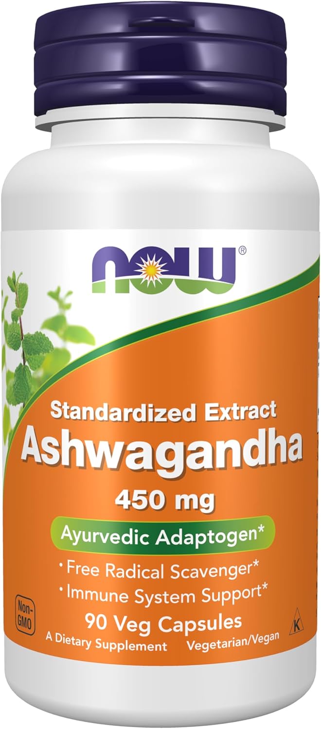 NOW Supplements, Ashwagandha (Withania somnifera) 450 mg, 90 Veg Capsules