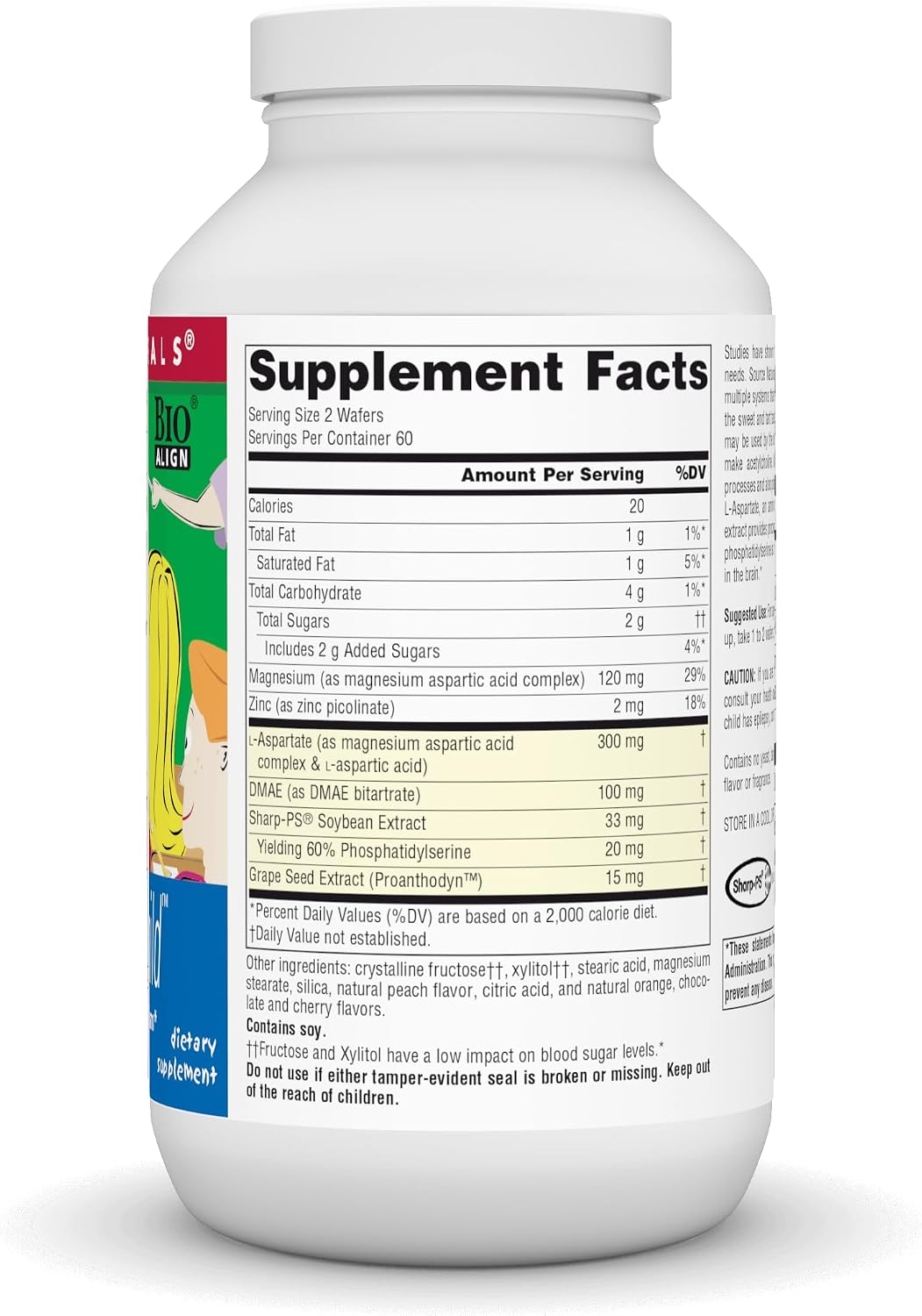 Source Naturals Attentive Child Chewable Wafers - Brain Metabolism Support - 120 Fruit-Flavoured Wafers