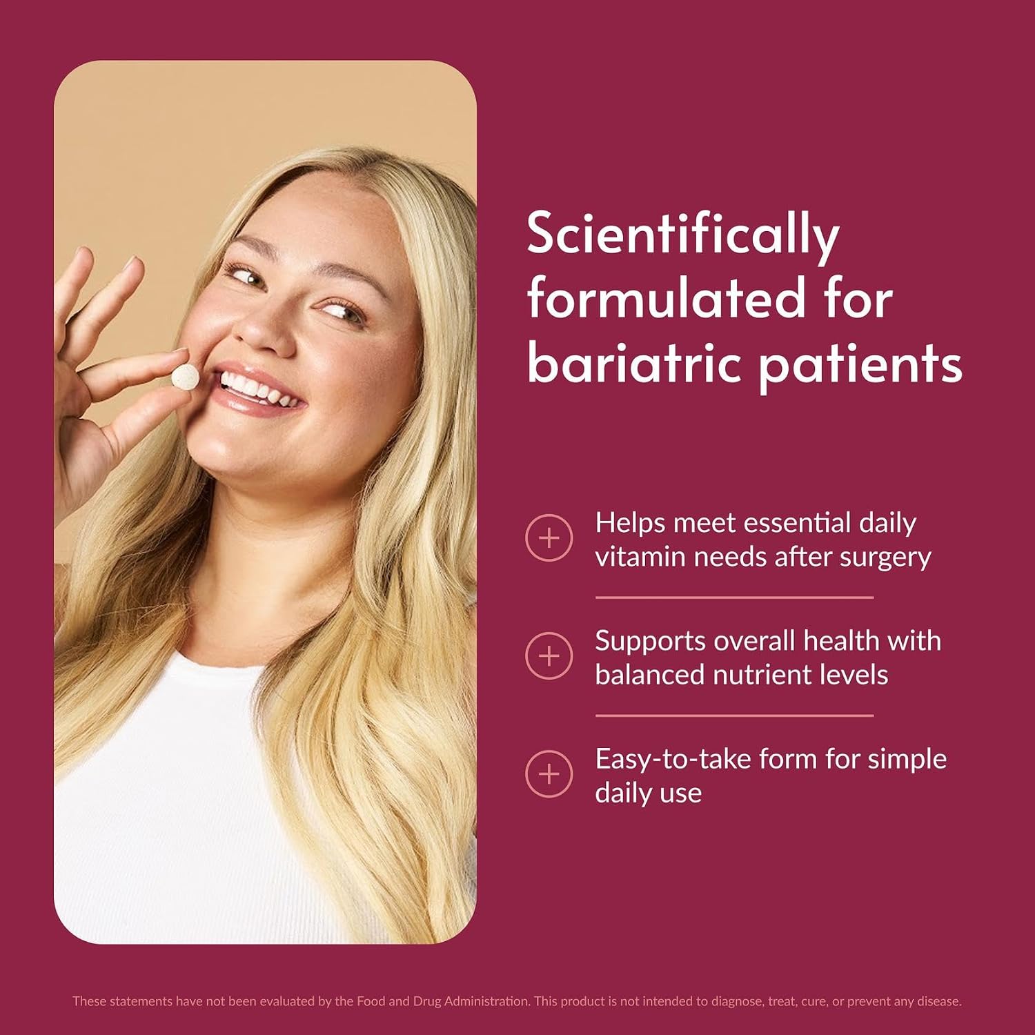 Bariatric Advantage Chewable Essential Multivitamin Without Iron - 200% DV Key Nutrients & Trace Minerals - Orange Flavour - 60 Chewable Tablets - görsel 2