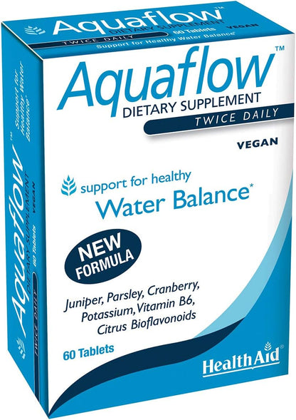 Aquaflow Water Balance Support Tablets – Botanical Blend for Healthy Fluid Balance – 60 Tablets