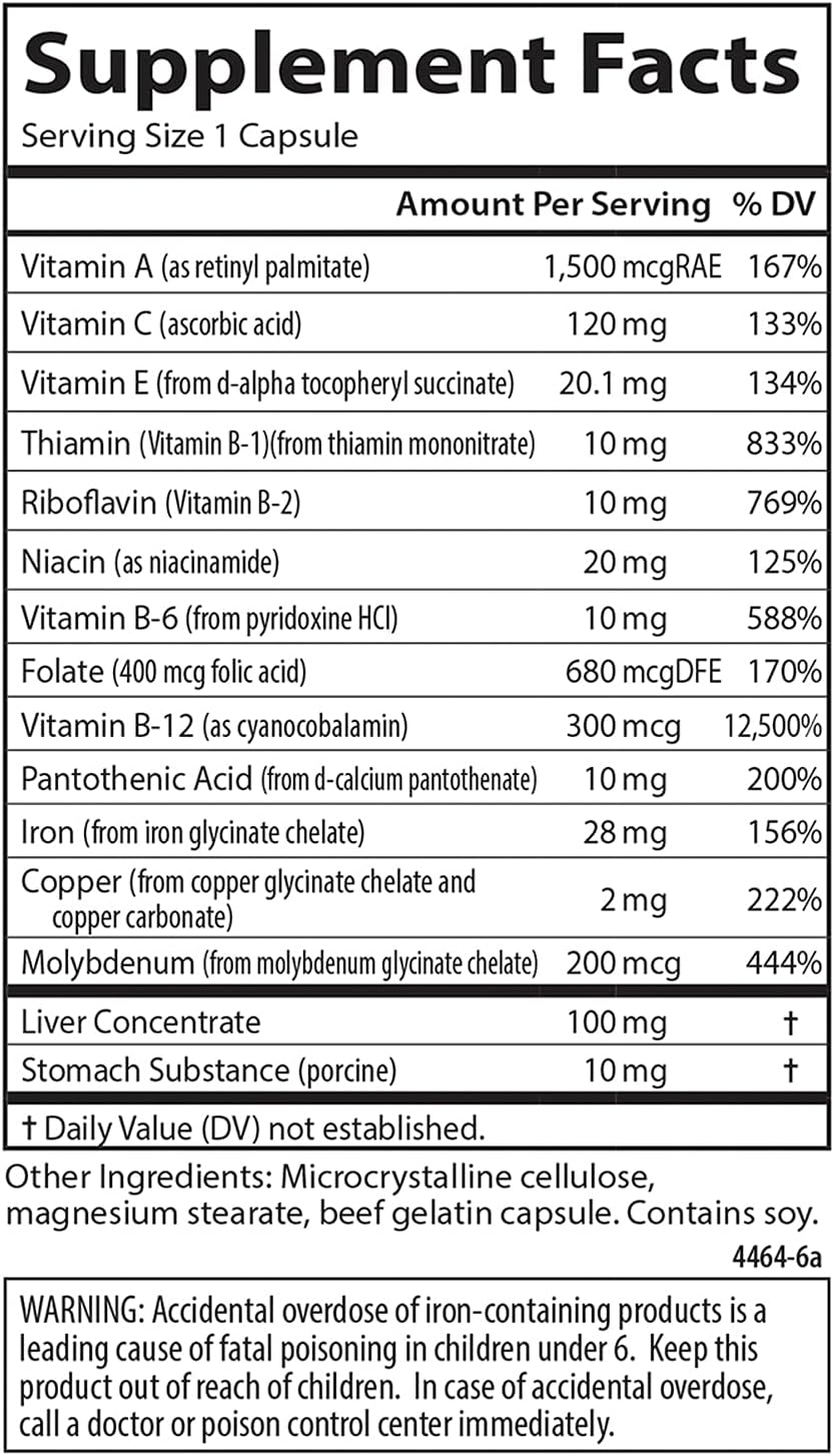 Carlson Blood Nutrients – 28 mg Iron for Blood Health, 90 Capsules