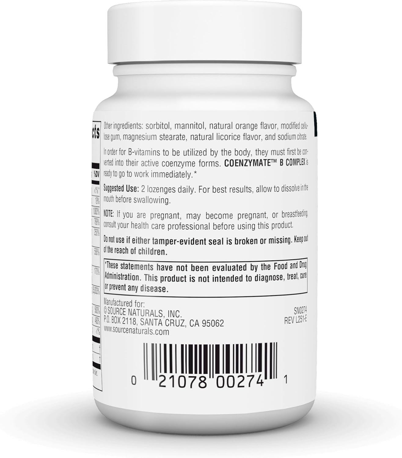 Source Naturals Coenzymate B Complex, 30 Orange Flavoured Lozenges