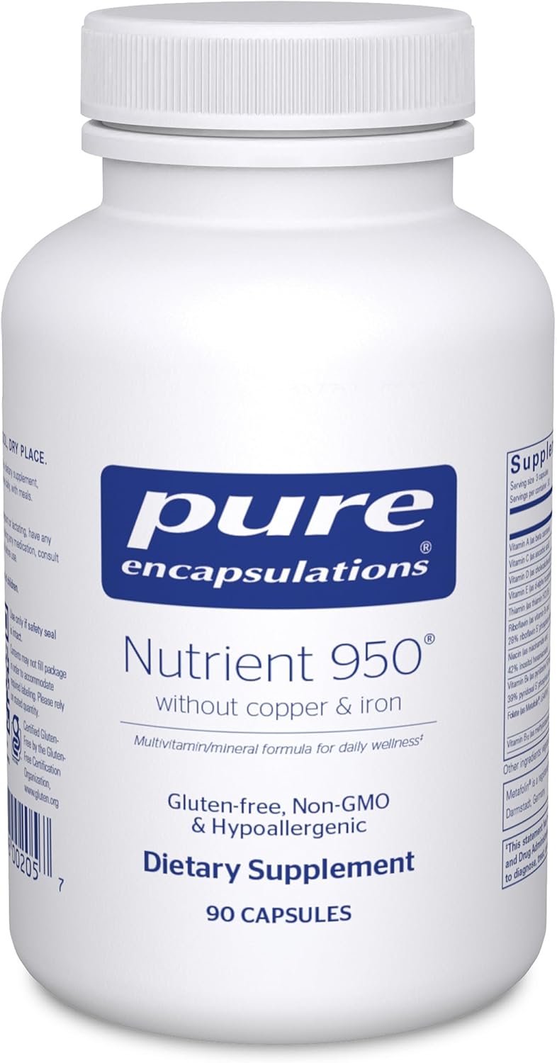 Pure Encapsulations Nutrient 950 Without Copper & Iron – Hypoallergenic Multivitamin/Mineral Formula, 90 Capsules