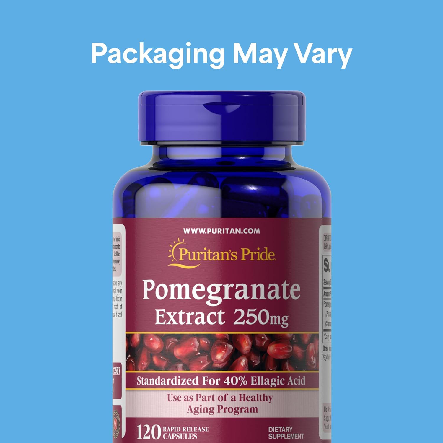 Puritan's Pride Premium Pomegranate Extract 250 mg, 120 Rapid-Release Capsules