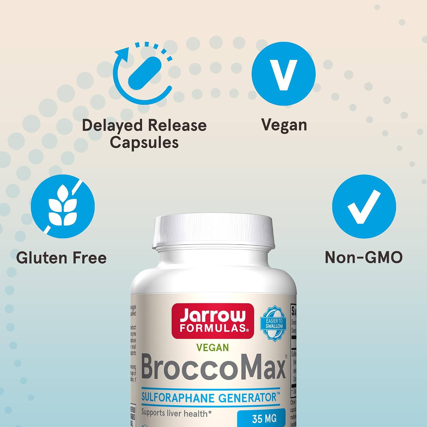 Jarrow Formulas BroccoMax Sulforaphane Generator - 60 Delayed Release Vegetarian Capsules