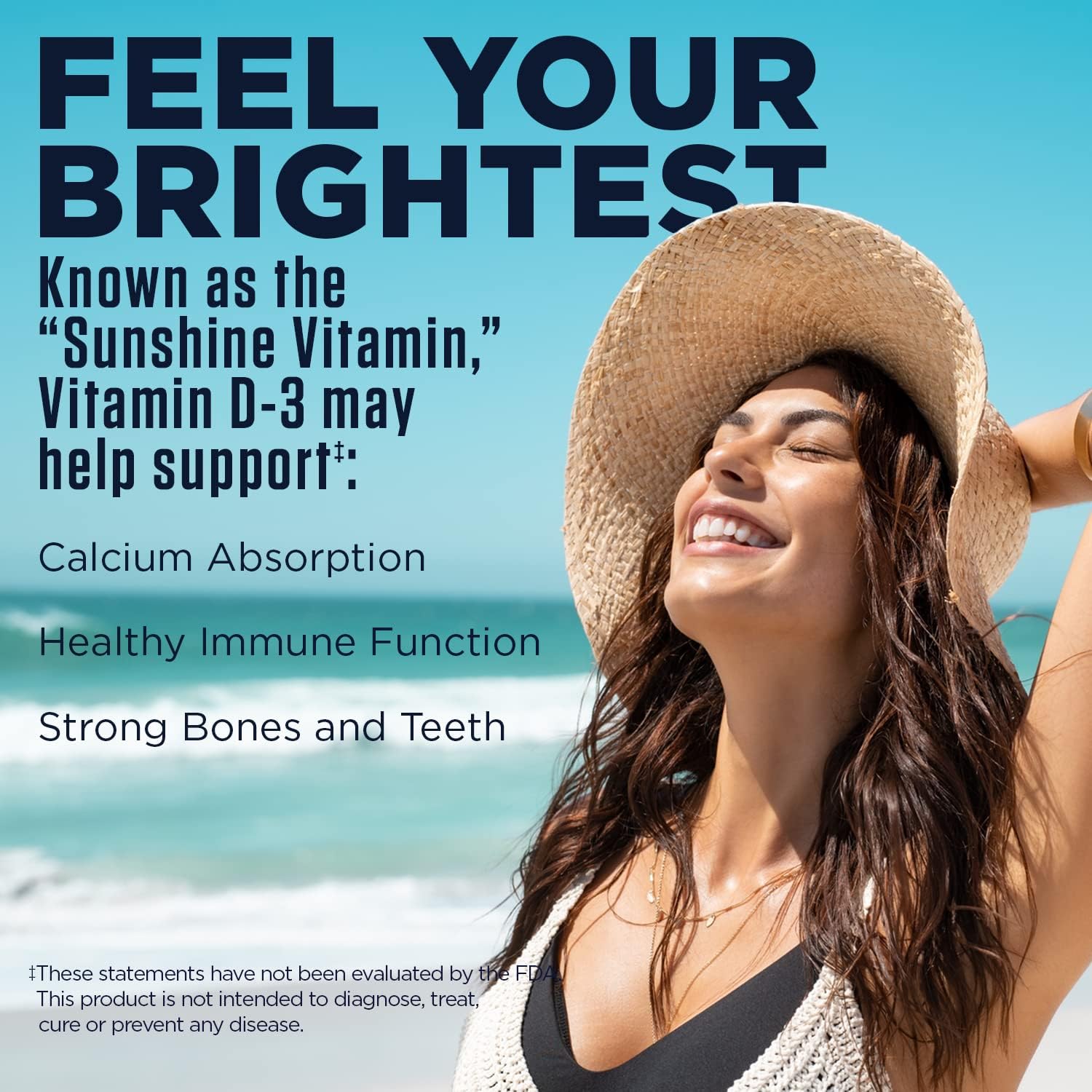 KAL Vitamin D3 5000 IU - High Potency Vitamin D Tablets for Immune & Bone Support - 60 Count