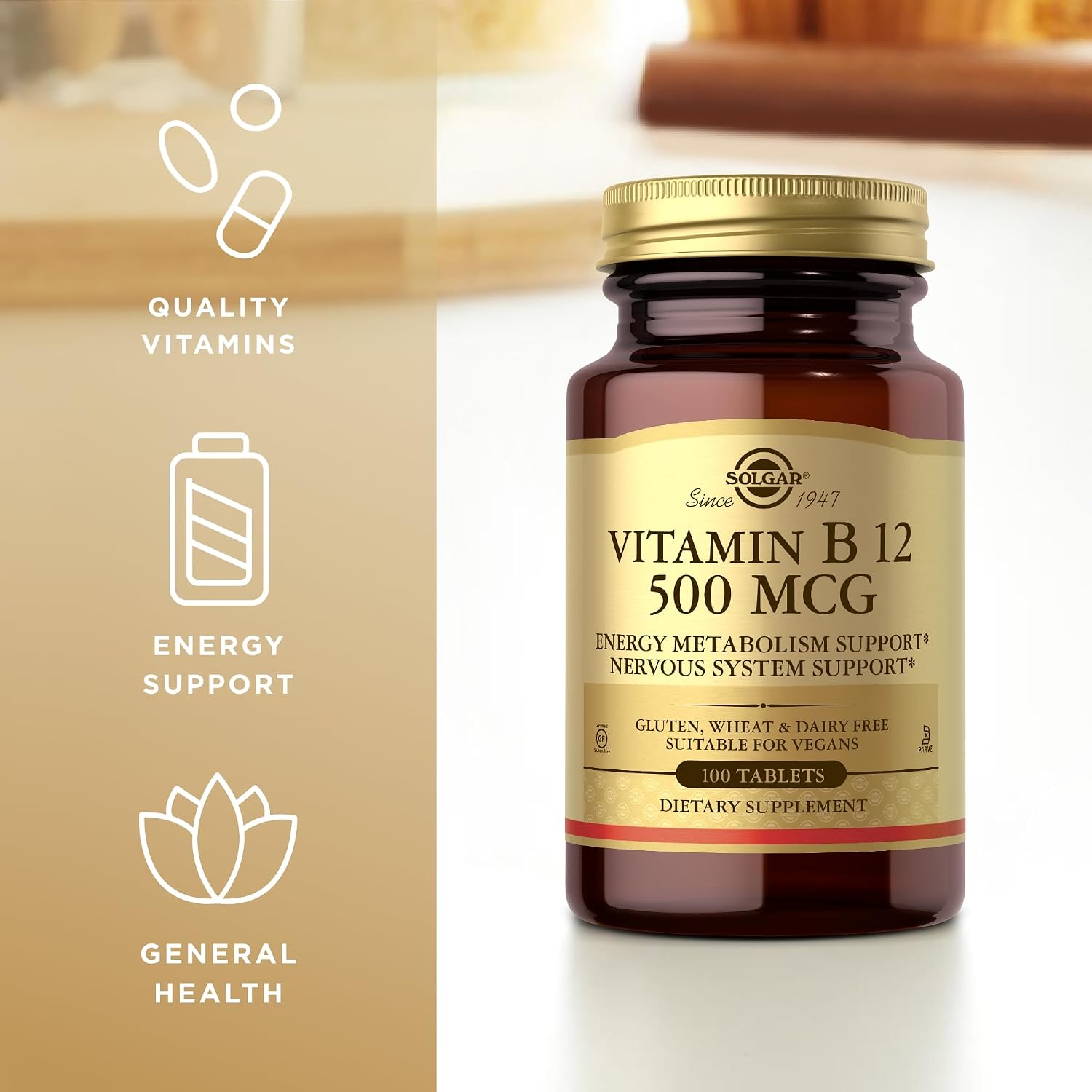Solgar Vitamin B-12 500mcg Tablets, 100 Count