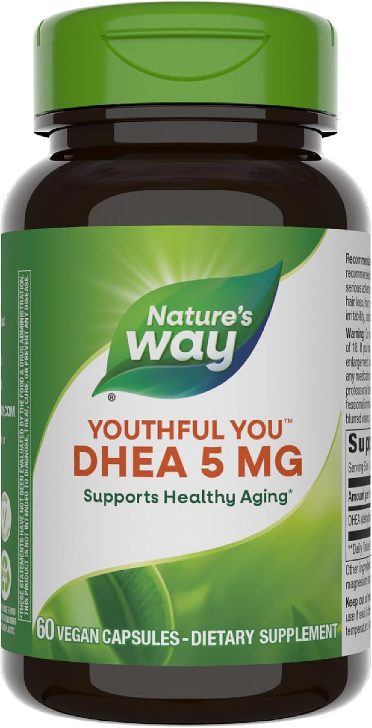Nature's Way Youthful You DHEA 5 mg, 60 Vegan Capsules