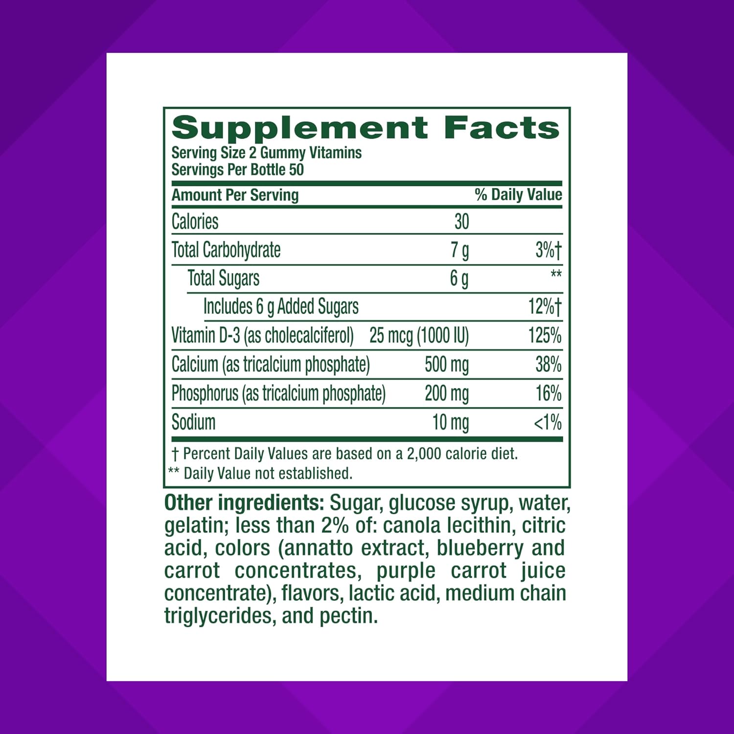 vitafusion Chewable Calcium Gummy Vitamins for Bone and Teeth Support, Fruit and Cream Flavour, 100 Count