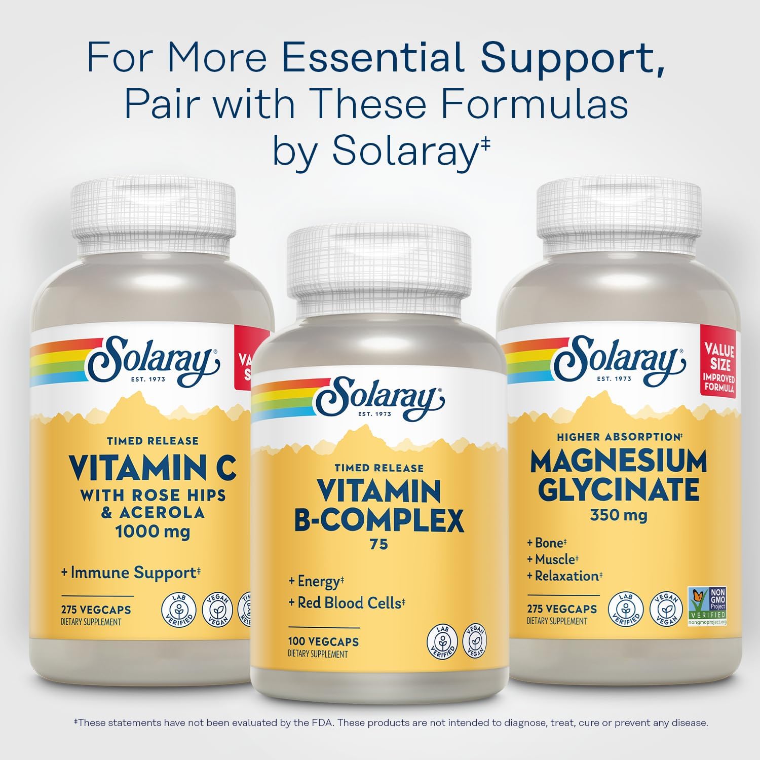 Solaray Vitamin B-Complex 75 mg – Timed-Release – 100 Capsules