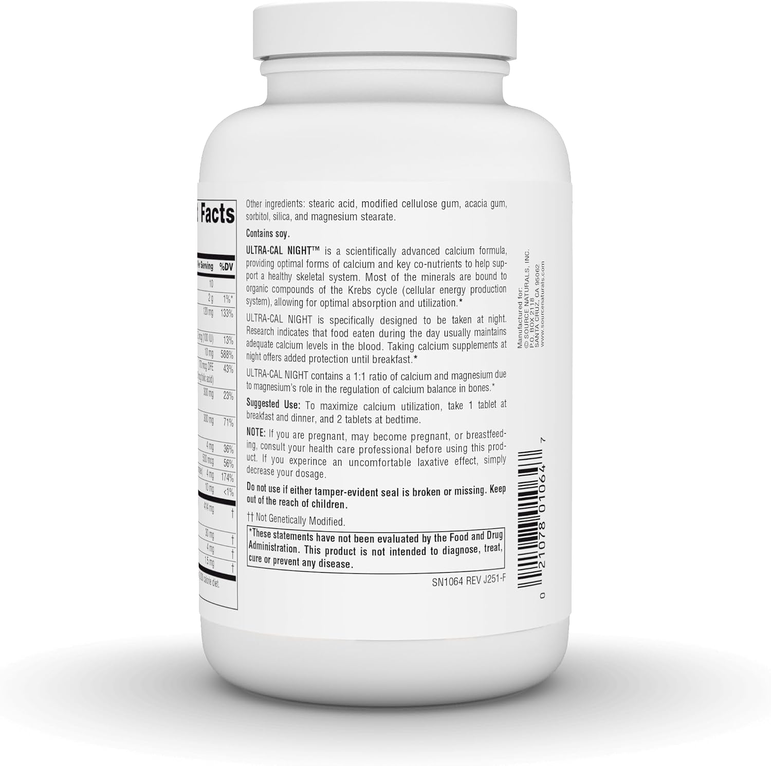Source Naturals Ultra-Cal Night, Krebs Cycle Calcium Complex – 240 Tablets