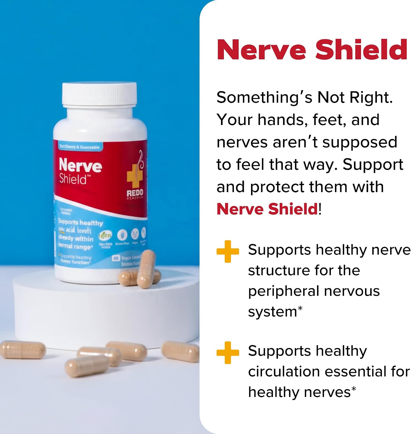 Redd Remedies, Nerve Shield, Supports Healthy Nerve Structure and Circulation, 120 Vegan Capsules