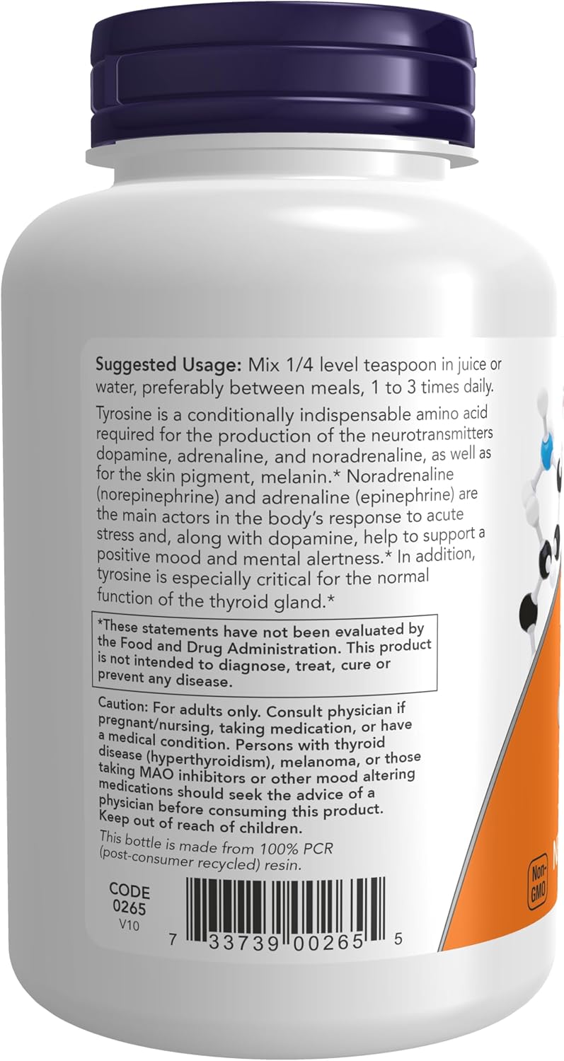 NOW Foods L-Tyrosine Powder, Free-Form, 4 oz (113 g)