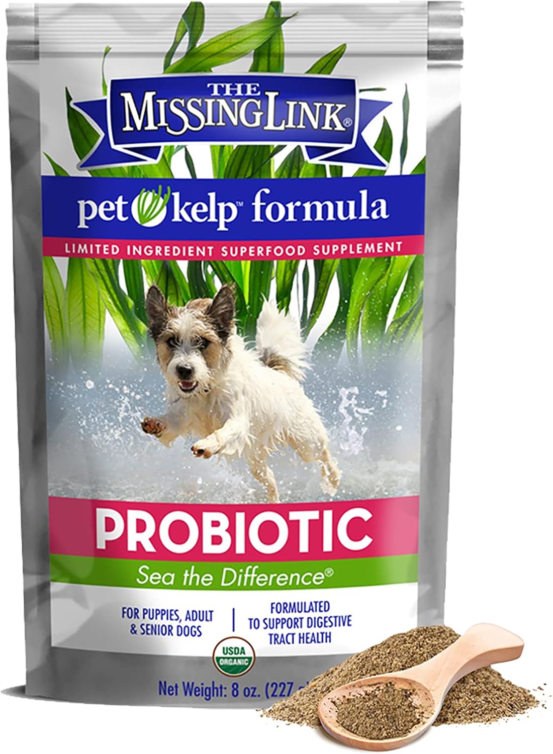 The Missing Link Pet Kelp Canine Probiotic - Organic & Limited Ingredient Formula for Digestive Health (227 g)