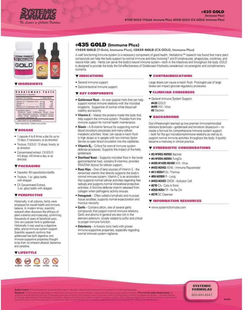 Systemic Formulas Gold Immune Plus – 60 Capsules