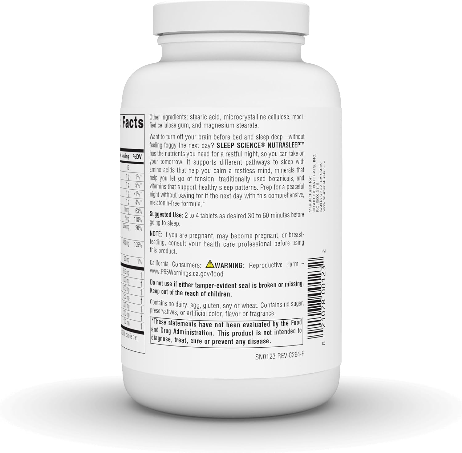 Source Naturals NutraSleep, Gentle Sleep Support Without Melatonin - 200 Tablets