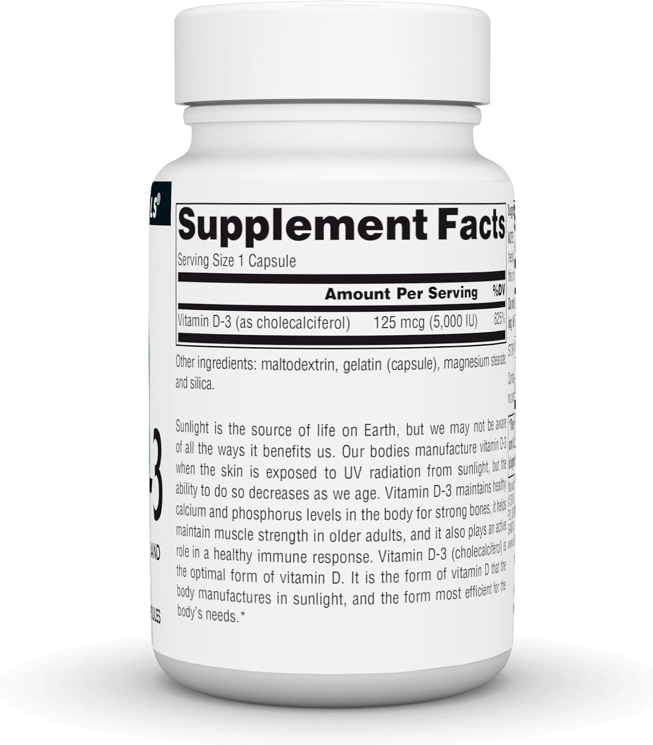 Source Naturals Vitamin D-3 Bioactive Form for Bone & Immune Health* 5000 IU (125 mcg) - 60 Capsules
