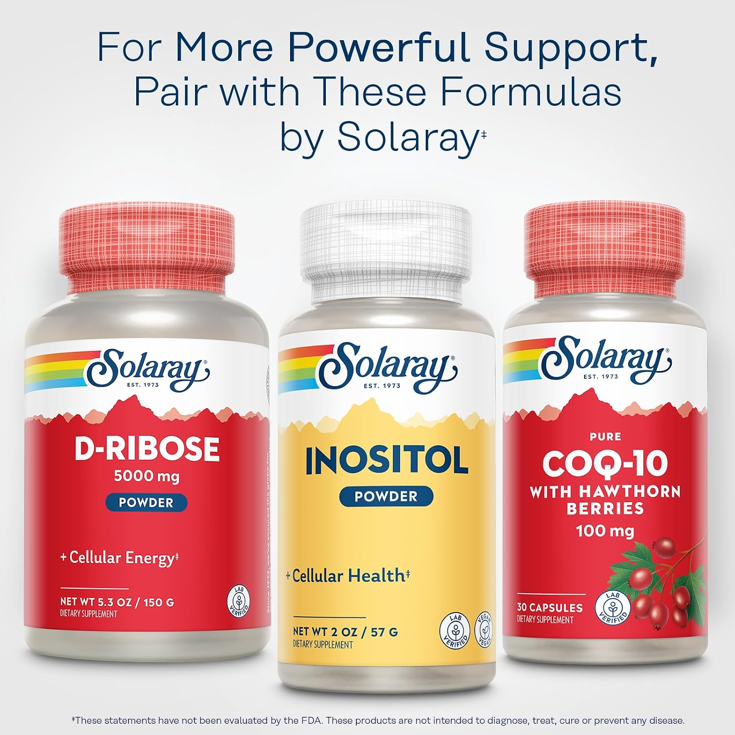 SOLARAY Pure Inositol Powder - Cellular Health Support - Vegan, Lab Verified - 163 Servings, 113 g