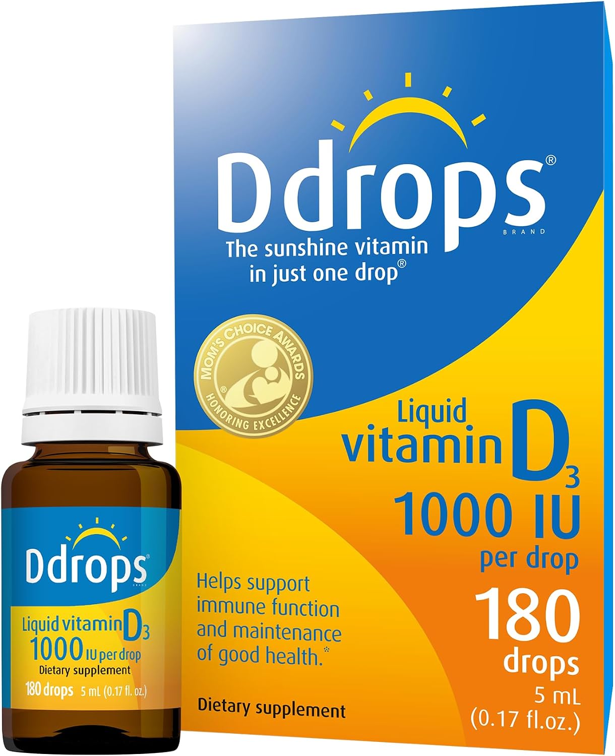 Ddrops Adults 1000IU Vitamin D3 Liquid Drops, 365 Doses