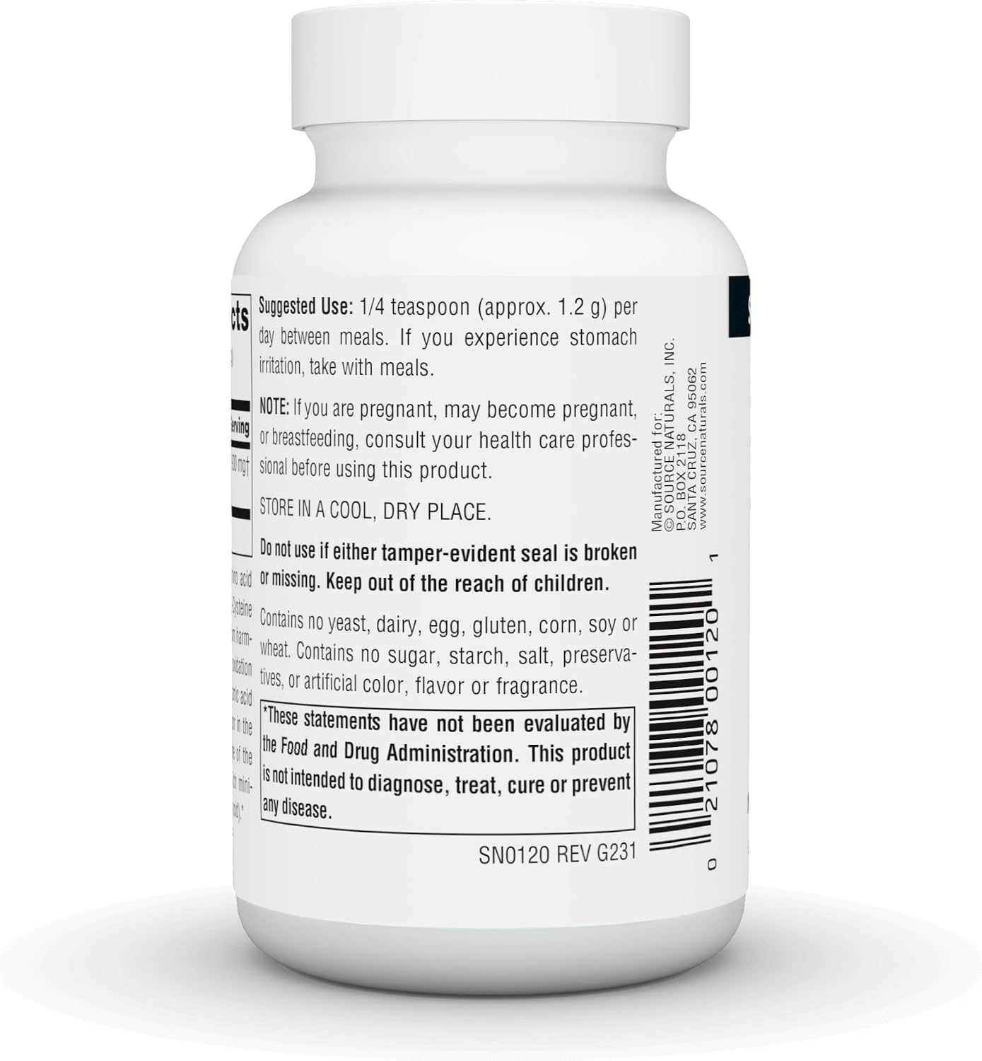 Source Naturals L-Cysteine Free-Form Powder, 100 g