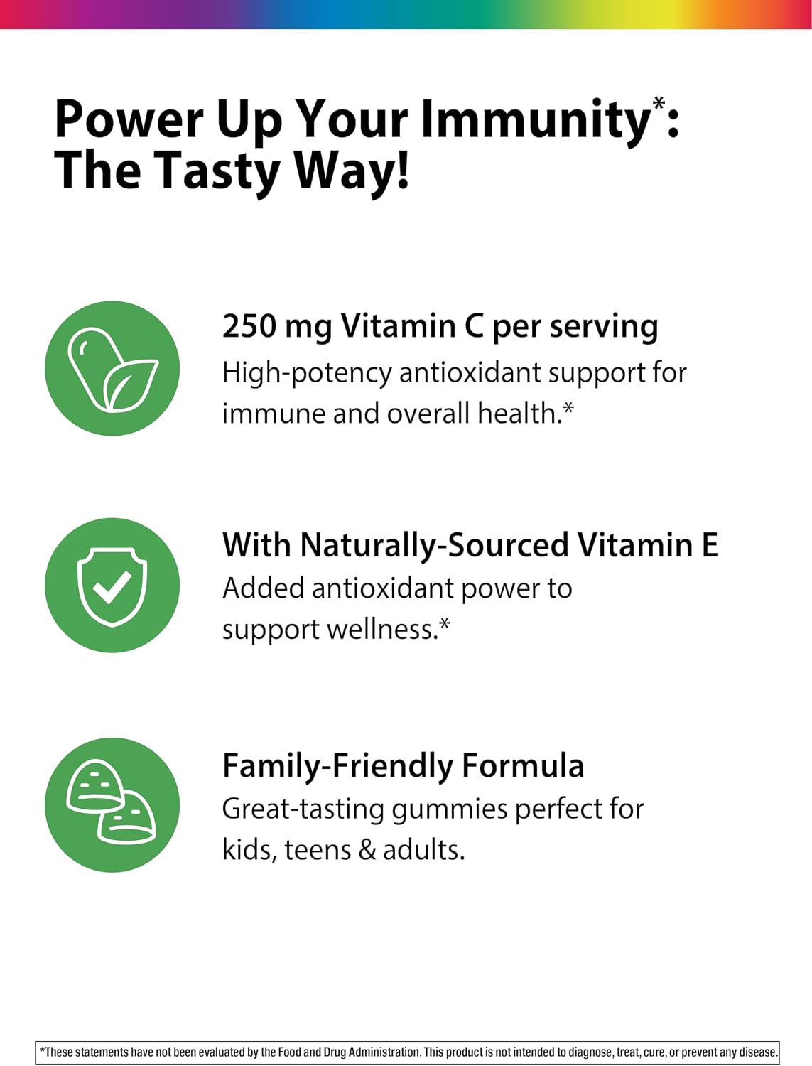 Rainbow Light Vitamin C Gummies with Vitamin E, 90 Gummies, Tangy Orange Flavour