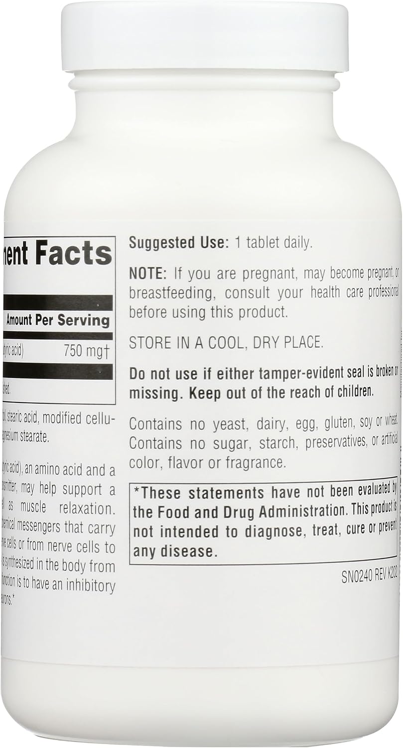 Source Naturals Serene Science GABA 750 mg – Calm Mind Support, 90 Tablets