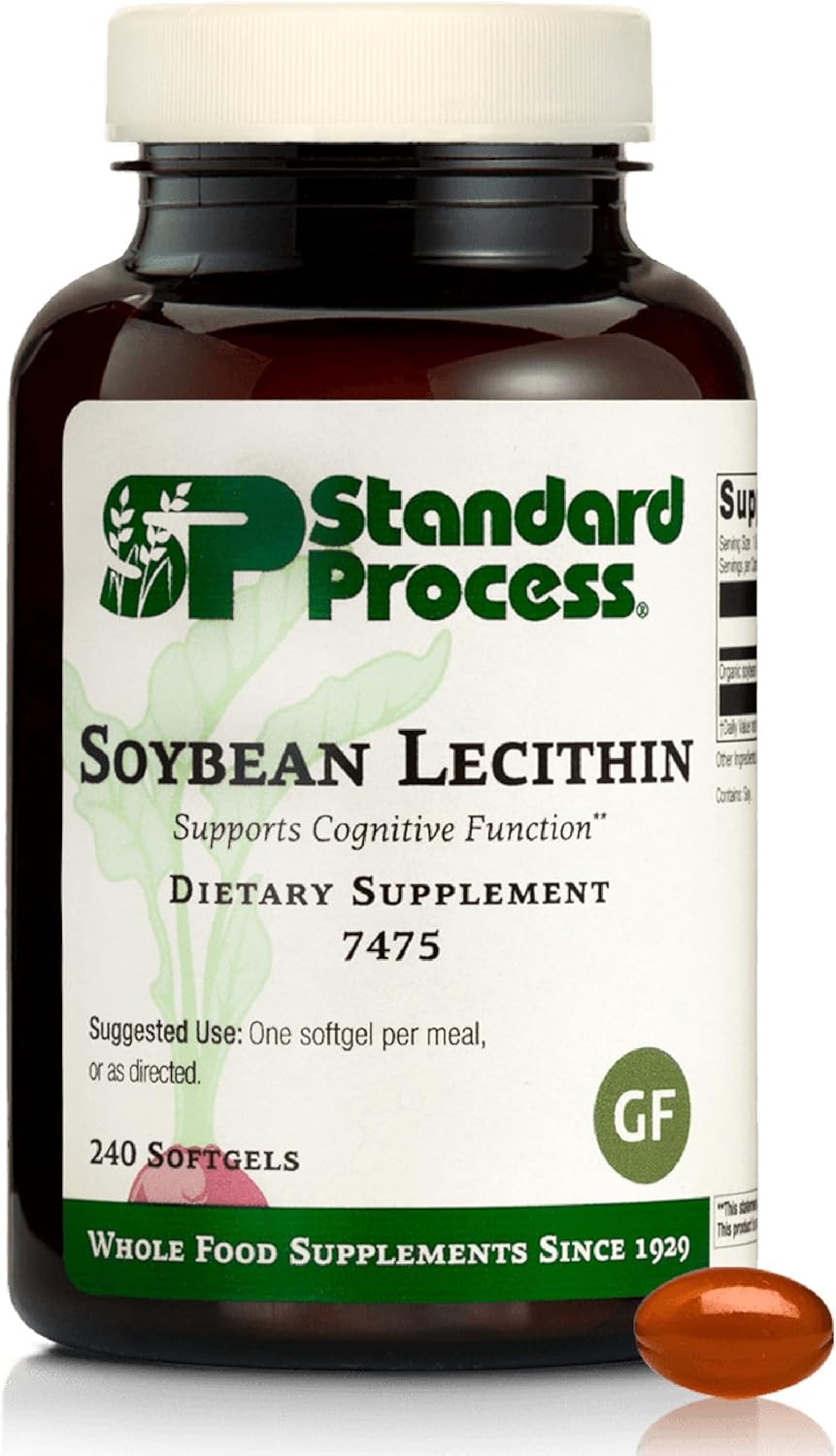 Standard Process Soybean Lecithin - Brain and Body Health Supplement - 240 Softgels