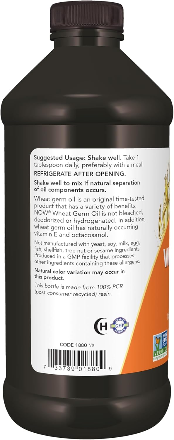 NOW Foods Wheat Germ Oil, 16 oz (473 ml)