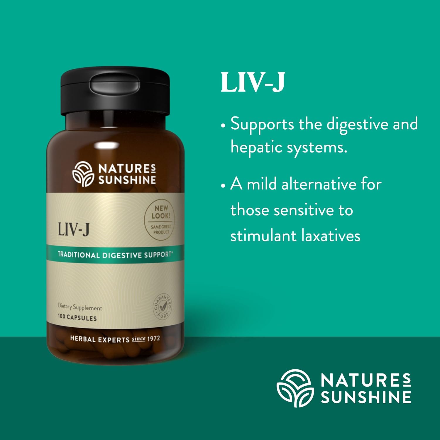 Nature's Sunshine LIV-J – Herbal Blend for Digestive and Liver Support, 100 Capsules