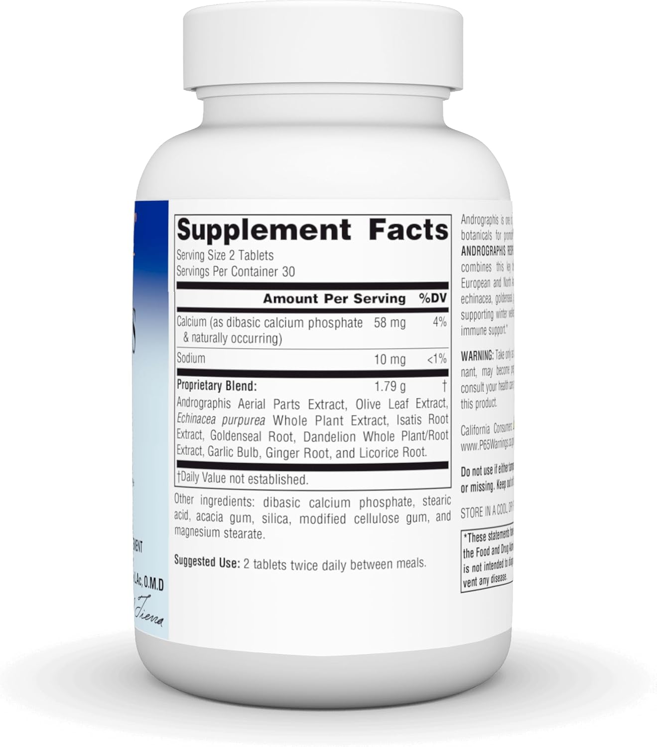 Planetary Herbals Andrographis Respiratory Support Nutritional Supplement, 60 Count