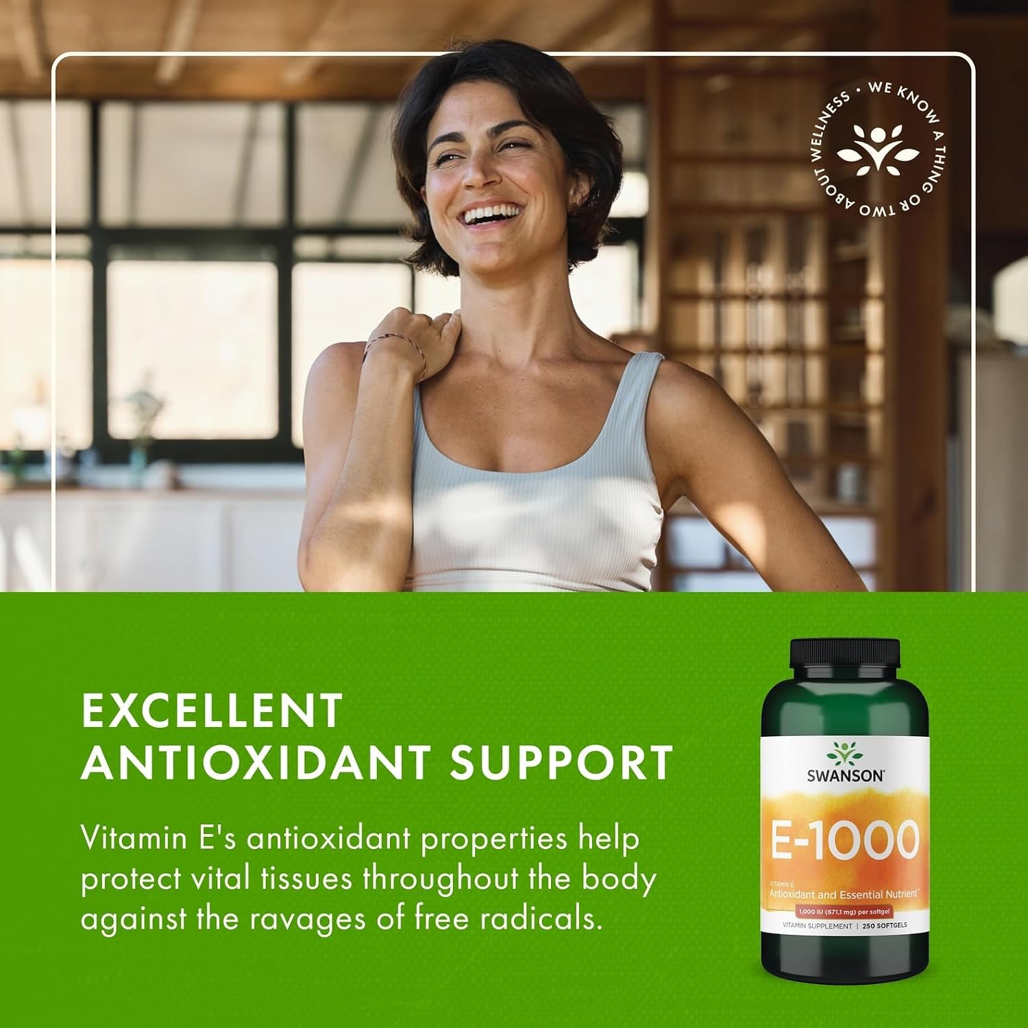 Swanson Natural Vitamin E 1000 IU (671.10 mg) 250 Softgels