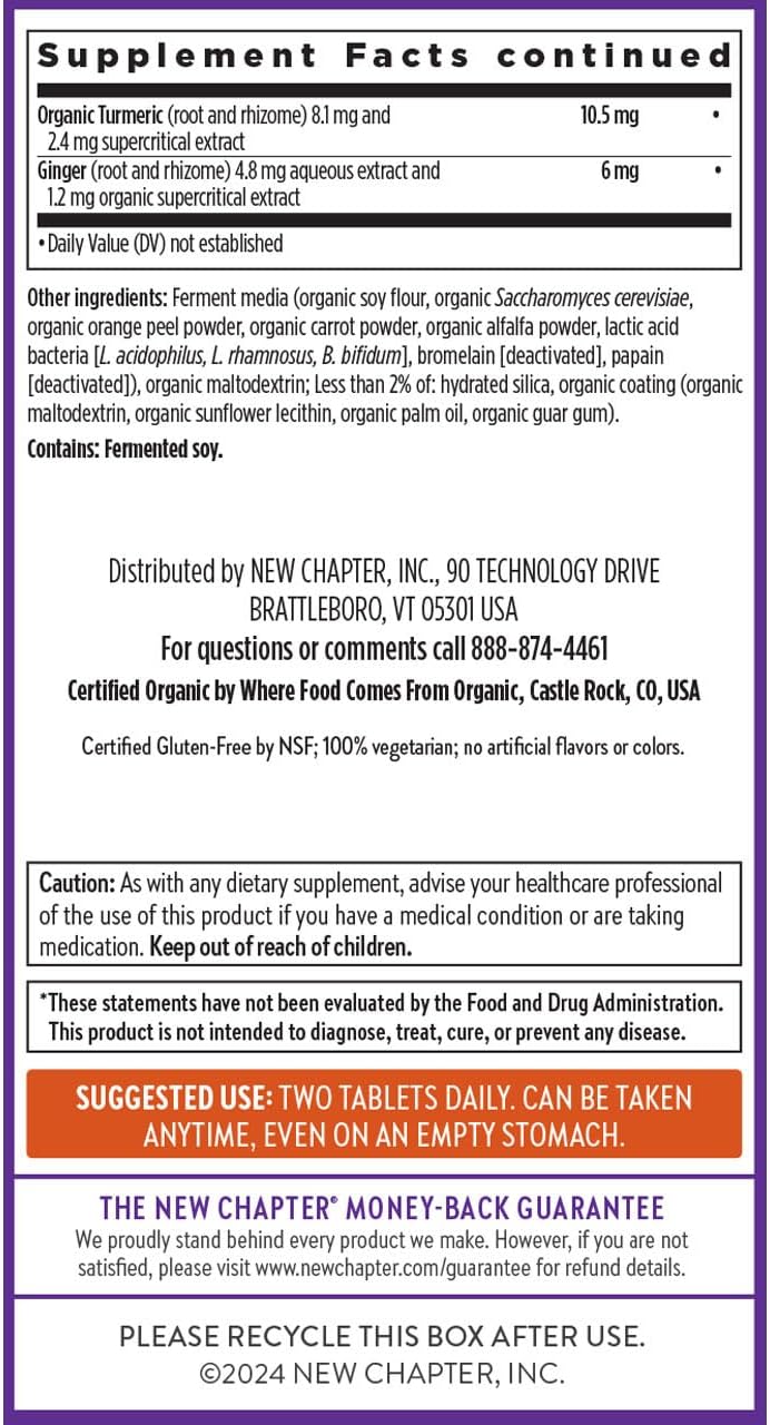 New Chapter Men's Multivitamin Advanced Formula for Stress, Brain, Immune & Energy Support – Whole-Food Fermented, 72 Tablets