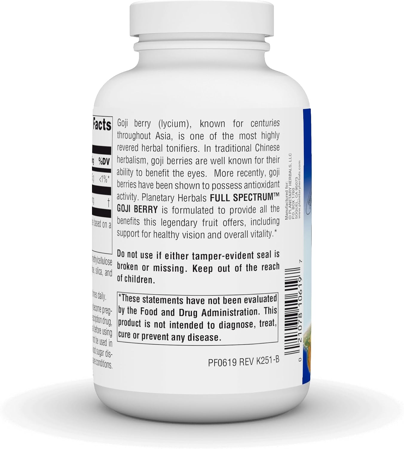 Planetary Herbals Goji Berry Full Spectrum 700 mg - Botanical Elixir for Health and Longevity - 180 Vegetarian Capsules