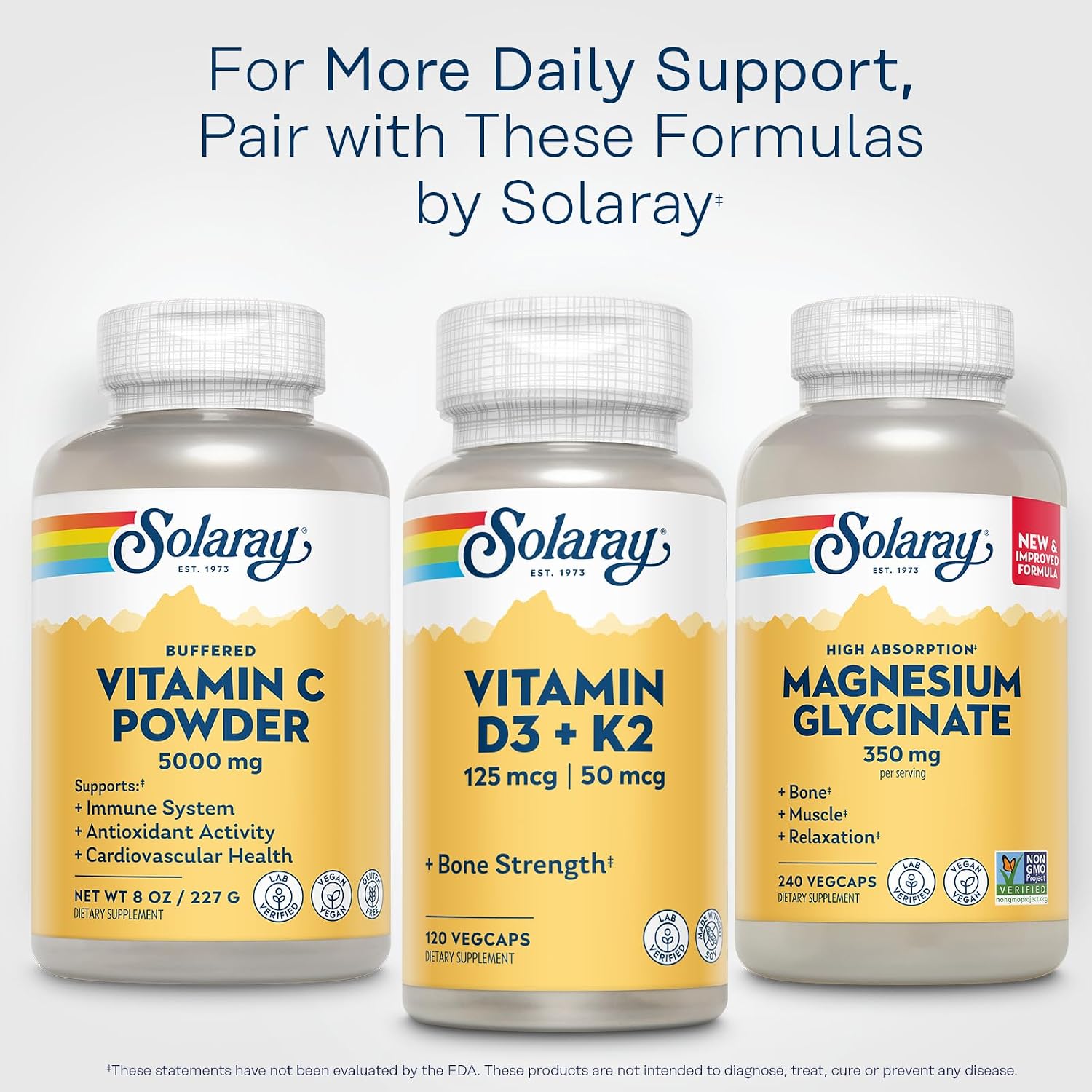 SOLARAY Vitamin C Powder 5000mg with Calcium – Buffered, Vegan, Gluten Free