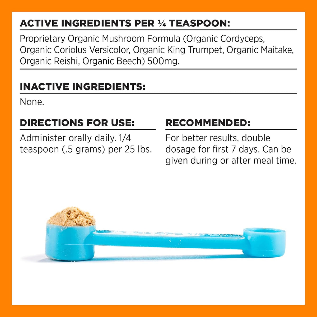 BIXBI Dog & Cat Skin & Coat Support, 2.12 oz (60 g) - All Natural Organic Pet Superfood - Daily Mushroom Powder Supplement - görsel 5