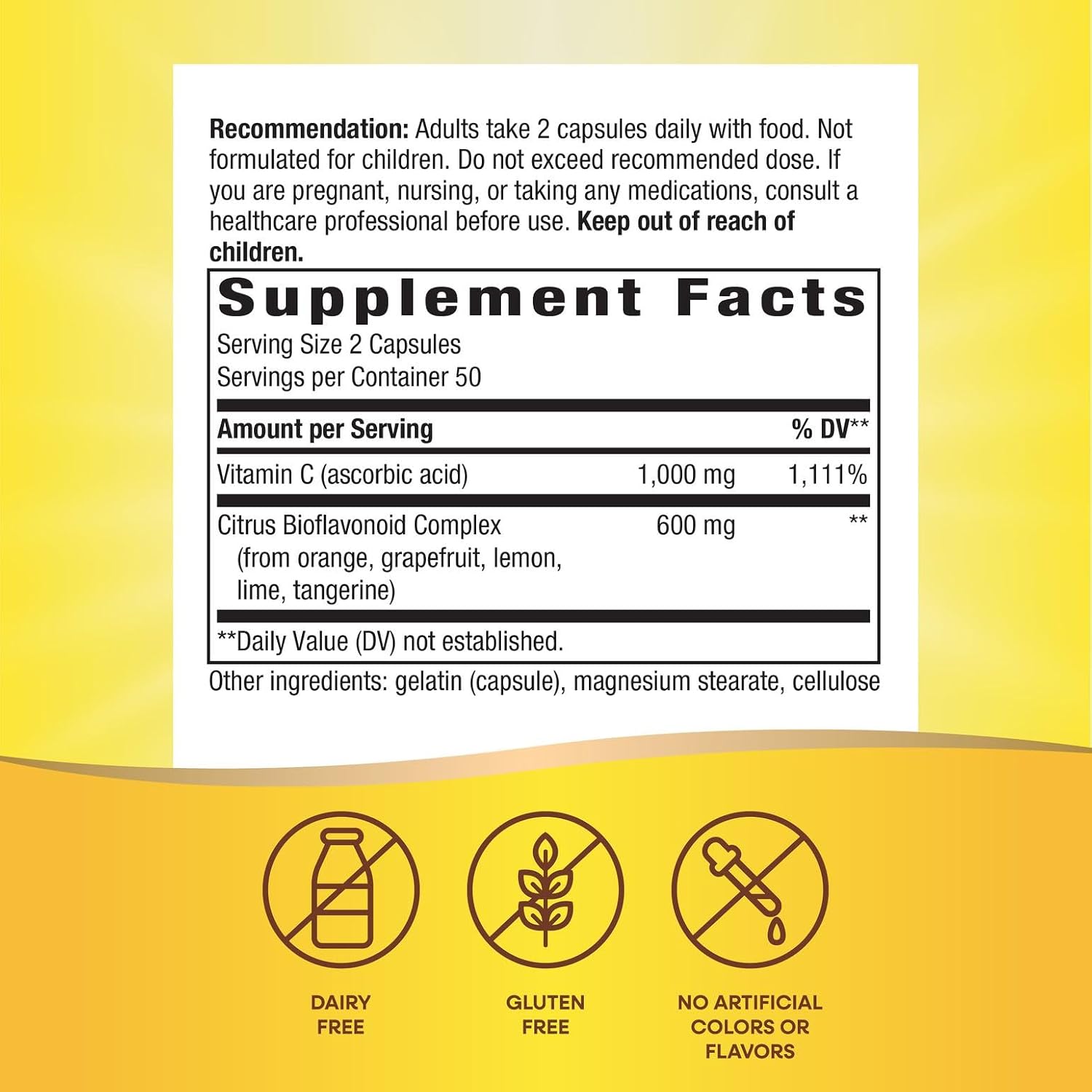 Nature's Way Vitamin C with Bioflavonoids, 1000 mg, 100 Capsules