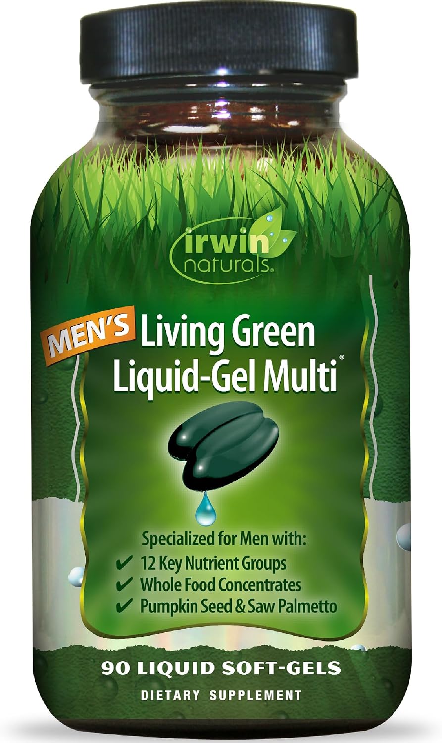 Irwin Naturals Men's Living Green Daily Multivitamin – 90 Liquid Soft-Gels