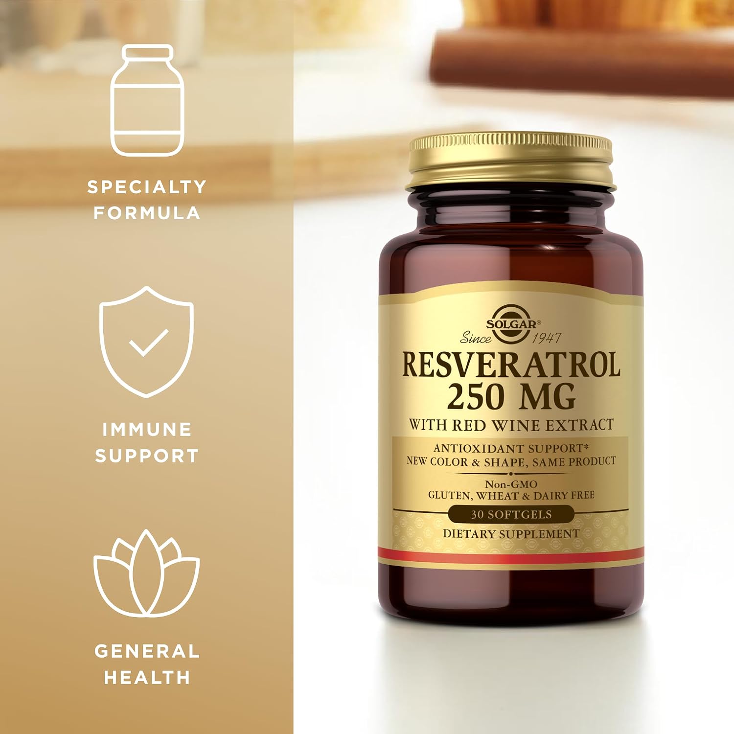 Solgar Resveratrol 250 mg with Red Wine Extract - 30 Softgels