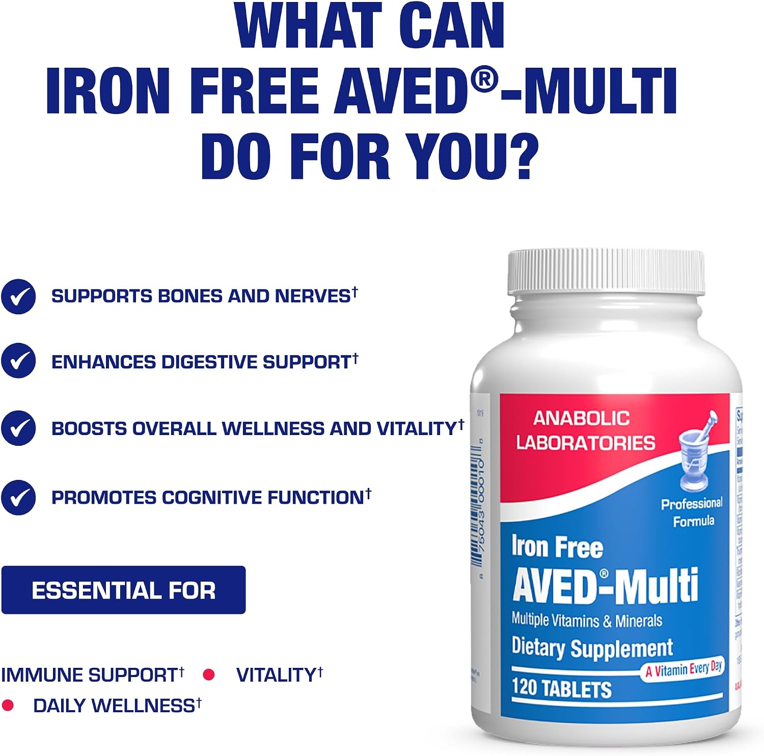 Iron-Free Daily Multivitamin for Men and Women, 120 Tablets