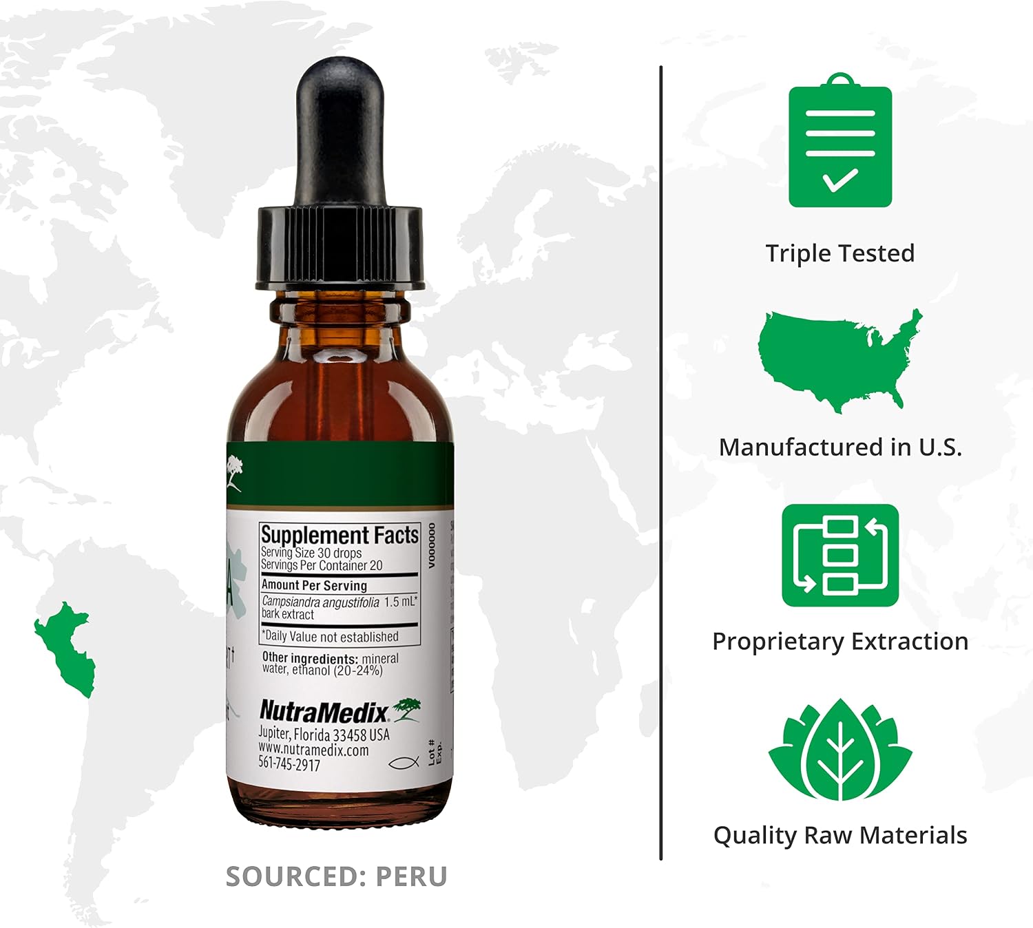 NutraMedix Cumanda Liquid Immune Support – Huacapurana Bark Extract, 30 ml