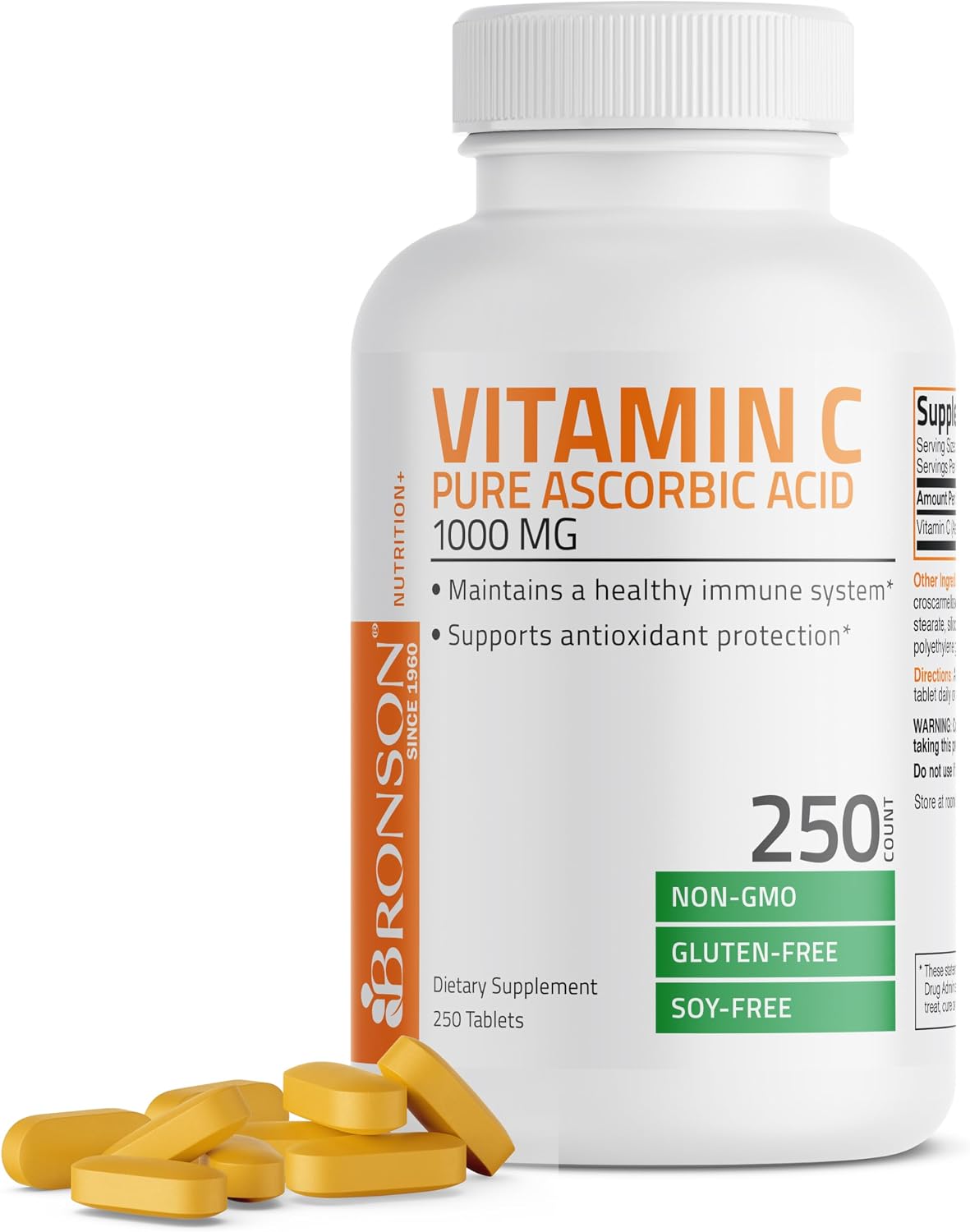 Bronson Vitamin C 1000 mg Premium Non-GMO Ascorbic Acid Tablets