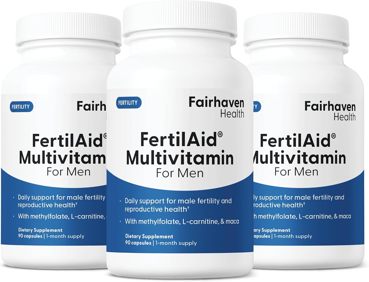 Fairhaven Health FertilAid for Men - Male Fertility Supplement with Zinc, Folate & CoQ10, 90 Capsules