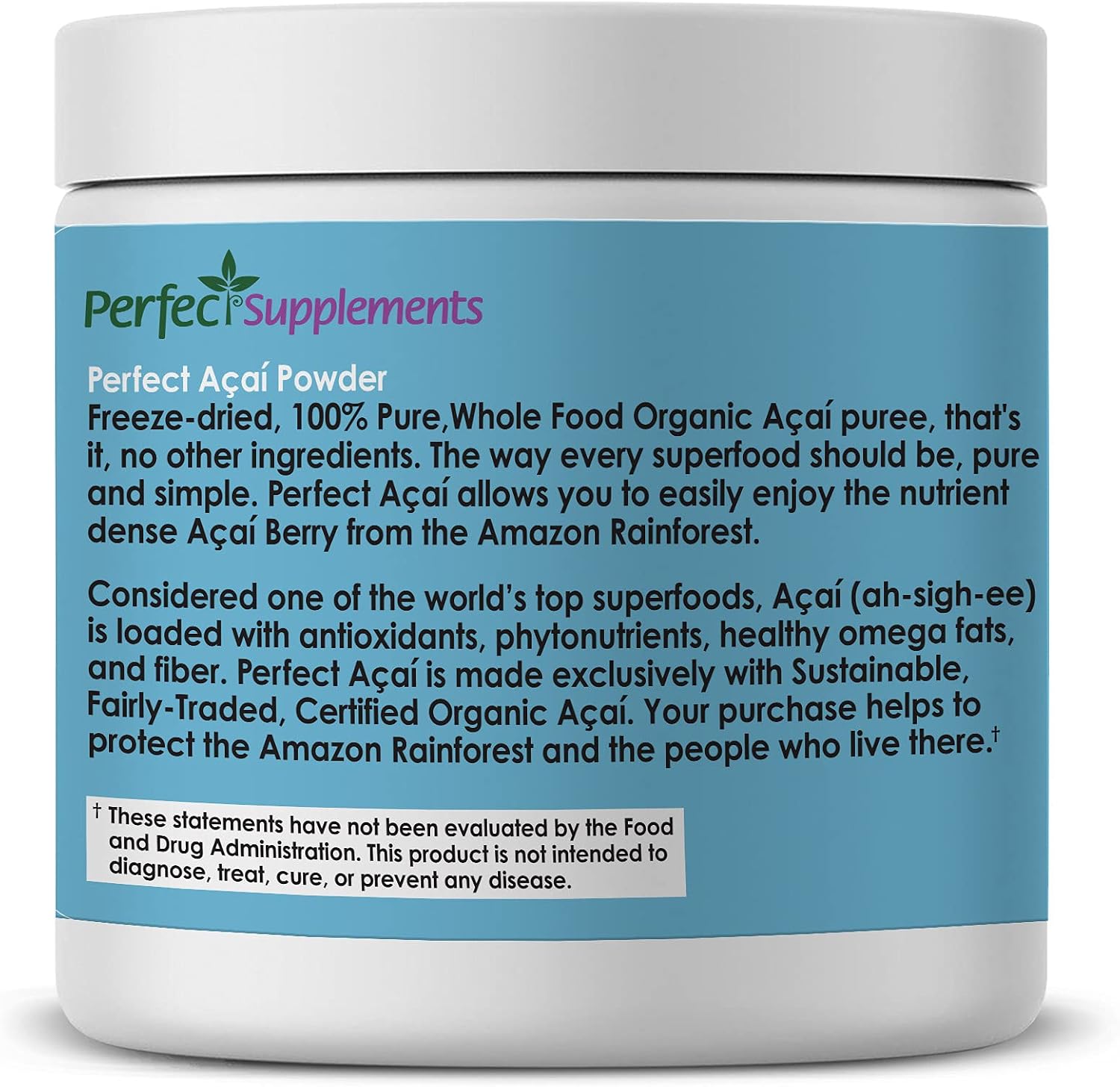 Perfect Supplements – Perfect Acai Powder – 95 g – Pure Organic Freeze-Dried Acai Berry Superfood