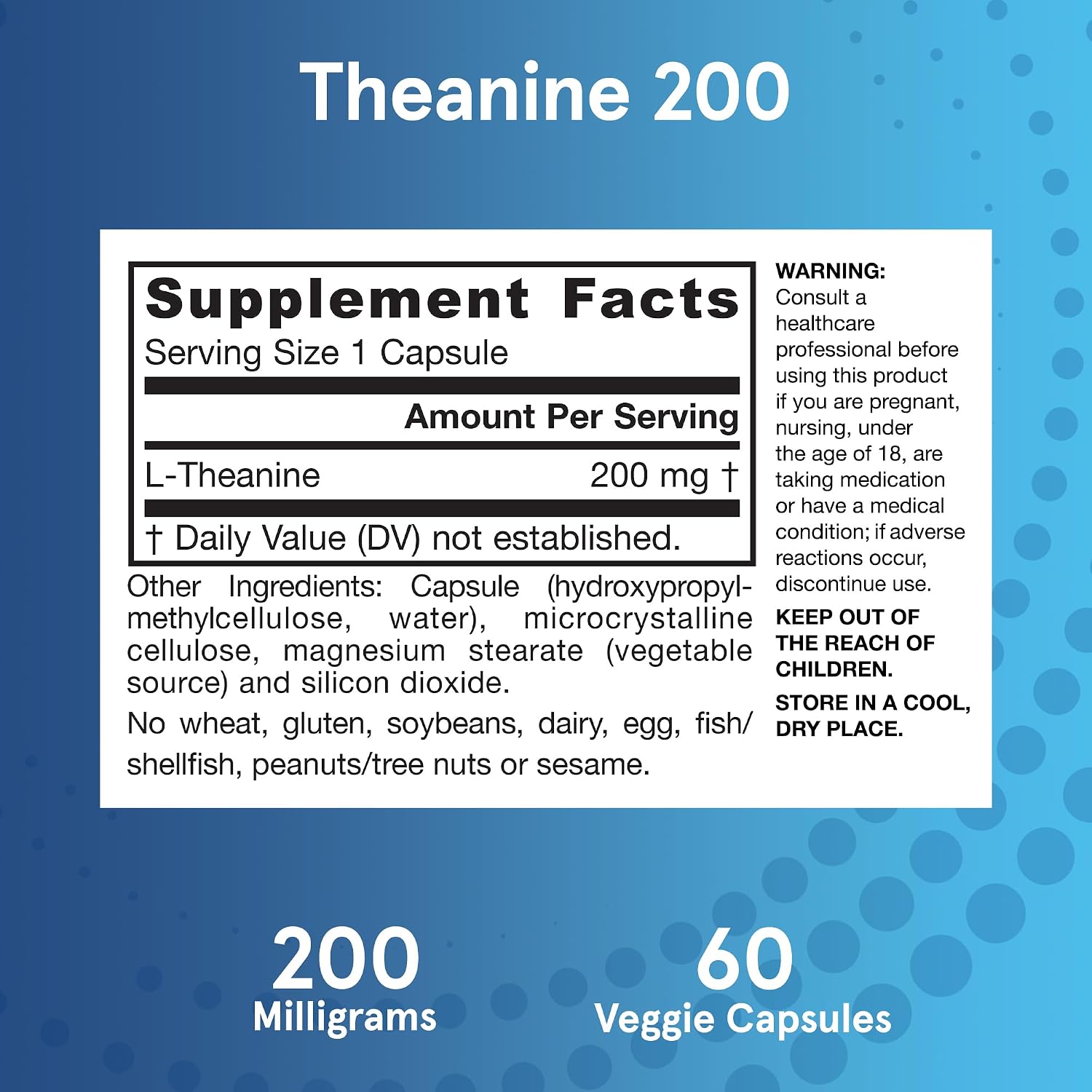 Jarrow Formulas Extra Strength L-Theanine 200 mg - 60 Veggie Capsules